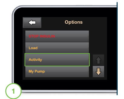 image_of_pump_screen_showing_the_options_menu._The_activity_options_is_highlighted.png