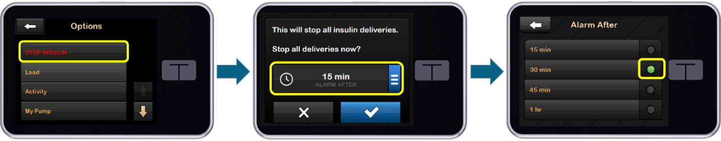 Three_pump_screens_showing_how_to_temporarily_suspend_insulin_by_tapping_options_then_stop_insulin._Then__select_the_duration..png