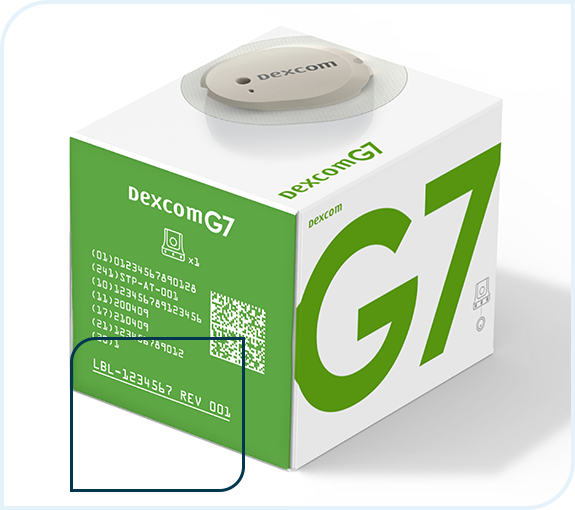 Image of Dexcom G7 sensor box showing sensor code.png